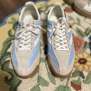 Stylish Blue and Beige Sneakers
